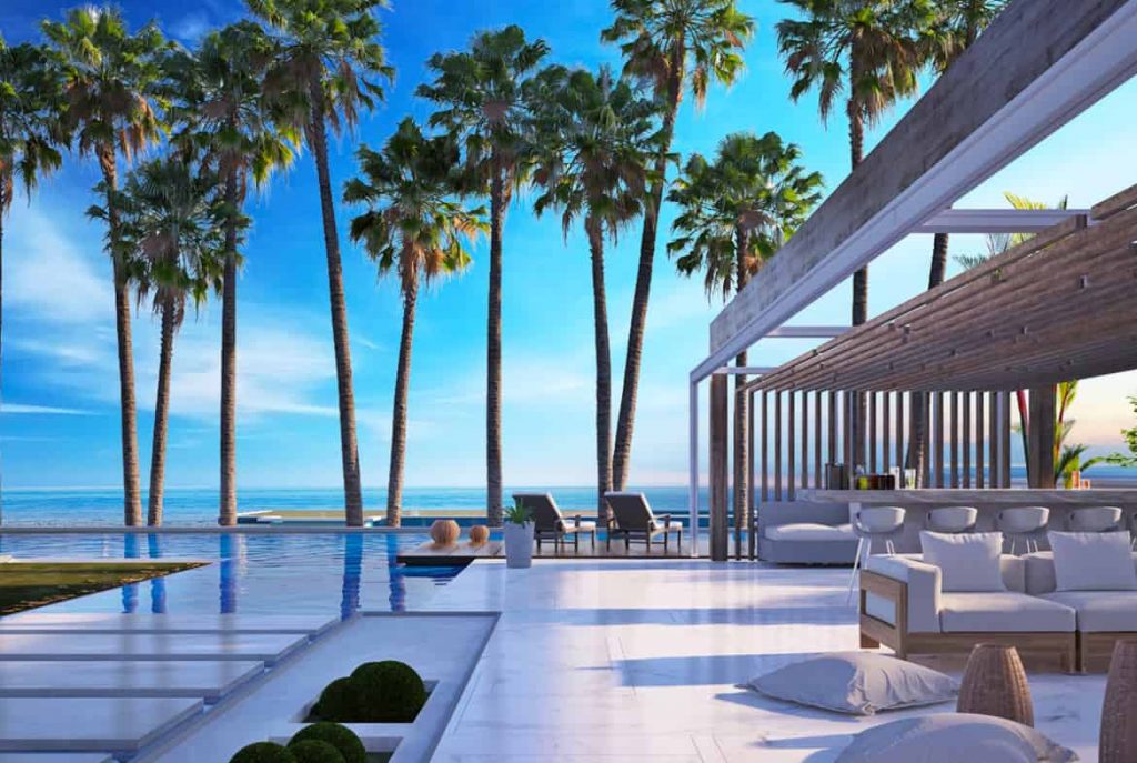 شالية بمساحة 145م في هاسيندا وايت الساحل الشمالي بأطلالة علي البحر مباشرة